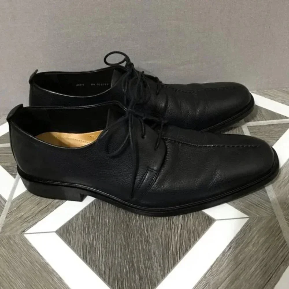 SOLD❌❌❌ Cole Haan Black Beckett Split Toe Leather 3 Eyelet Oxfords Sz-9M - Picture 5 of 8